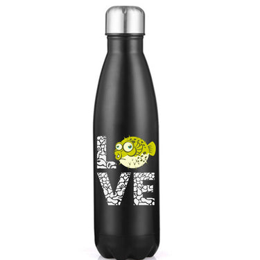 Love Fishing Green Blowfish Globe' Stainless Steel Water Bottle